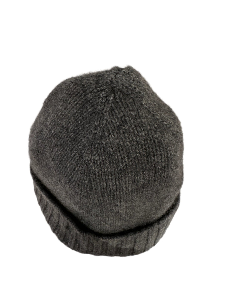 cashmere cuff slouchy beanie in charcoal