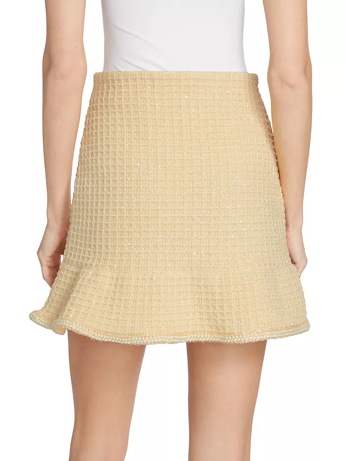 Yellow Textured Knit Skirt