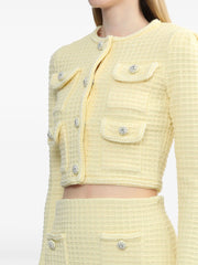 Yellow Textured Knit Jacket