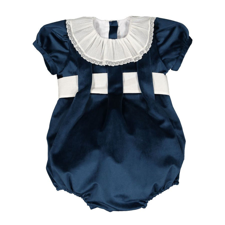 Mysterious Blue Velvet Romper