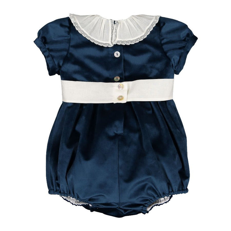 Mysterious Blue Velvet Romper