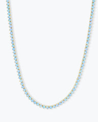 Not Your Basic Blue Opal Tennis Necklace 18"