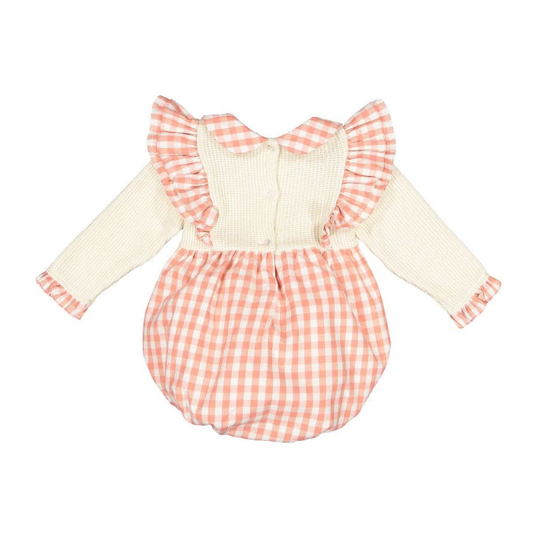 Rosy Gingham Romper