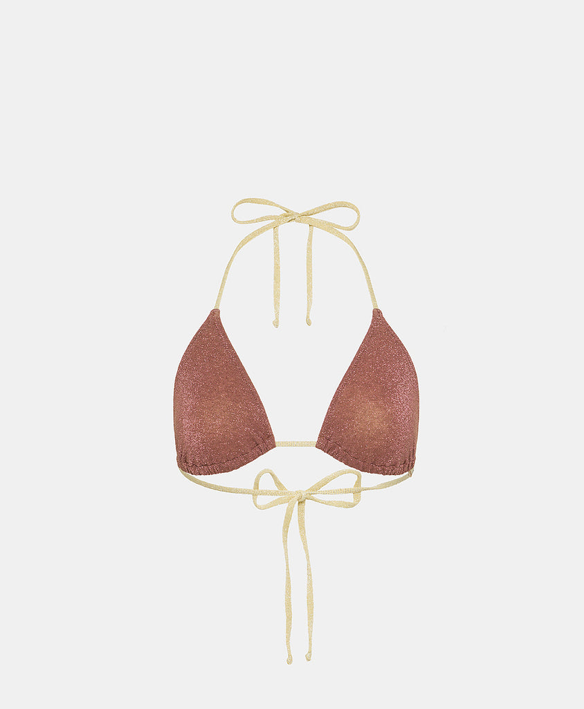 Marine Beachwear Bikini Top in Terracotta/Acido