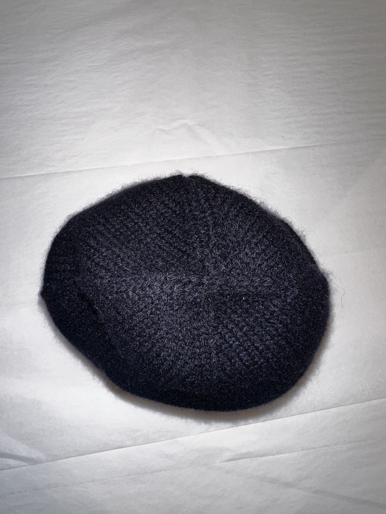 cashmere cuff slouchy beanie in dark navy