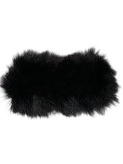 all fur earwarmer loop in black