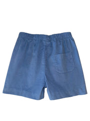 Blue Corduroy Shorts with Back Pocket