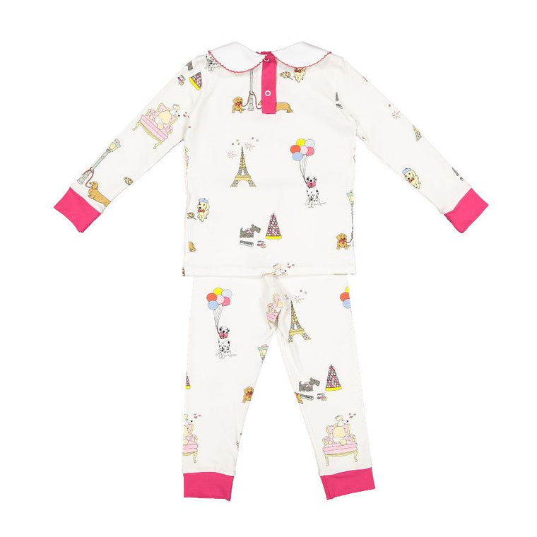 Dogs in Paris Girls Pajama Set