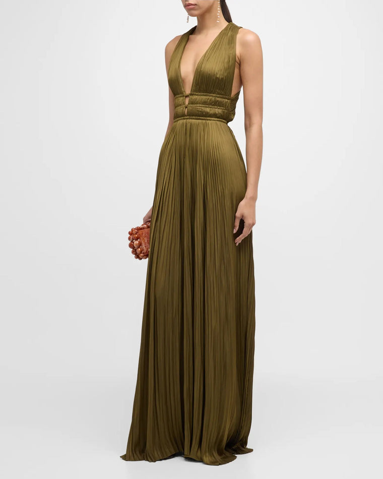 Veda Gown in Olive