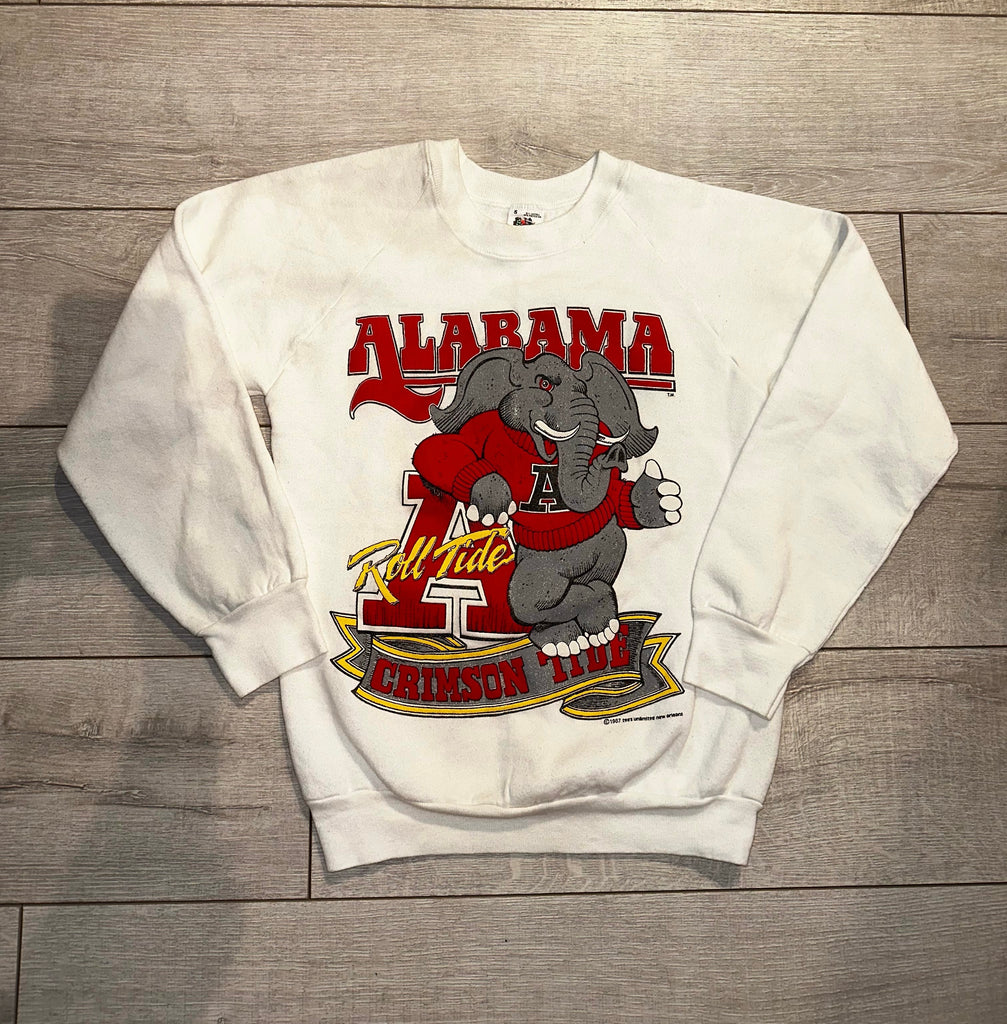 Vintage 90s Alabama Crimson Tide Sweatshirt in White