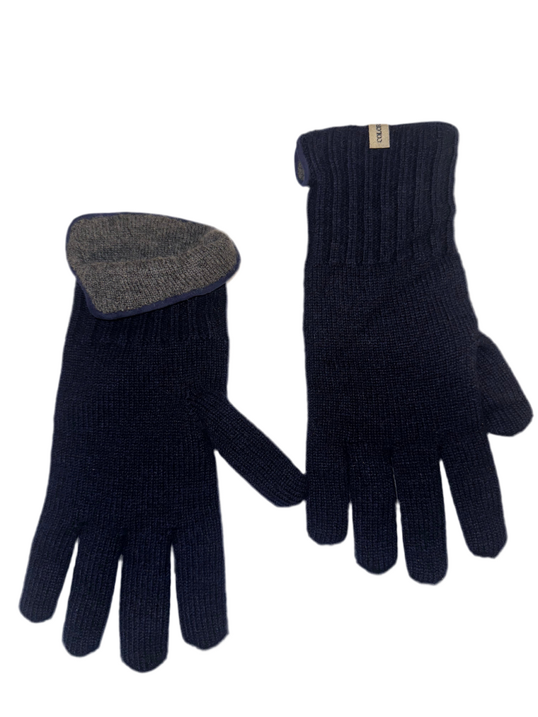 Reversible Gloves in Navy/Grey