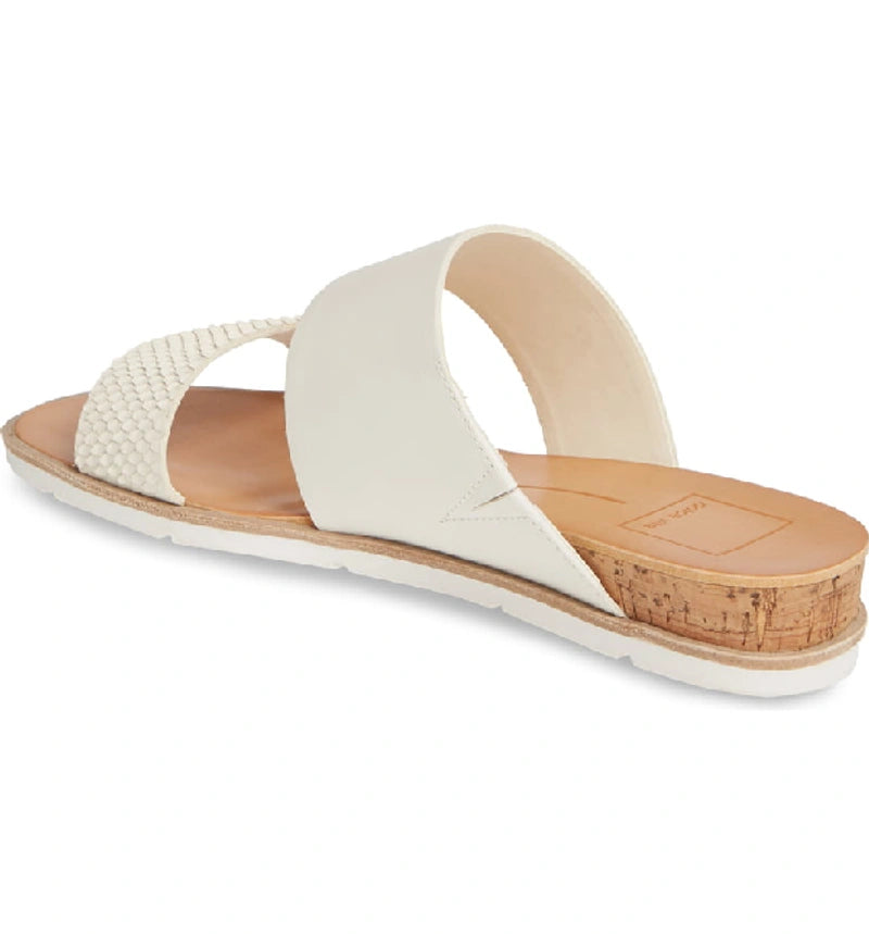 Vala Wedge Slide Sandal in Off White