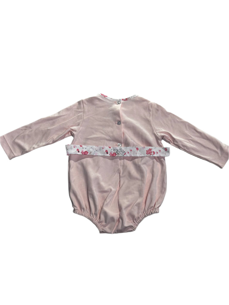 Pink Bubble Long Sleeve with Floral Trim