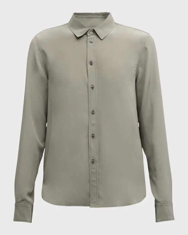 Gaia Slim Shirt in Dark Sage