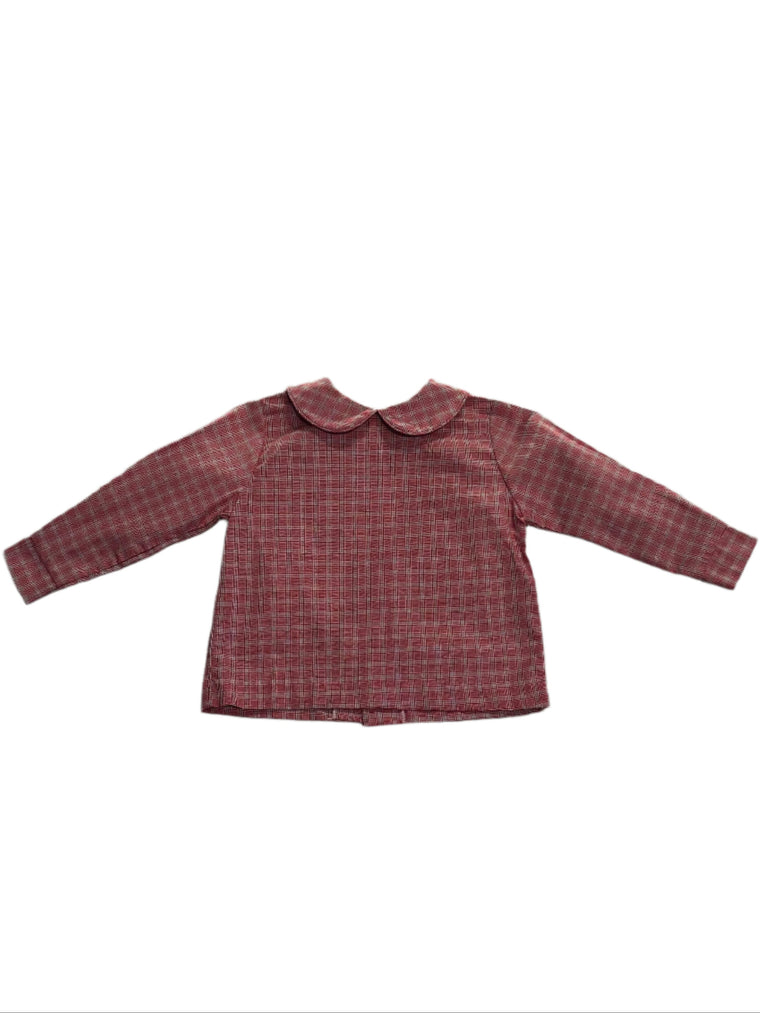 Wembley Plaid Pipe Red Boys Shirt