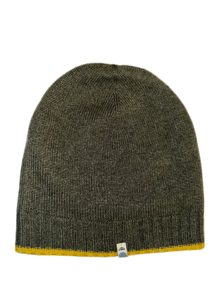 Reversible Beanie in Army/Mustard