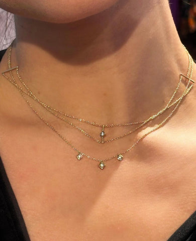 Lex Single Diamond Choker in 14K Gold