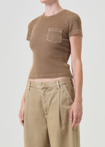 Arlo Rib Pocket Tee in Bamboo