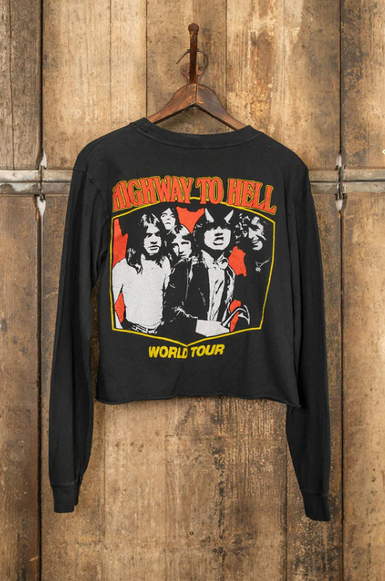 AC/DC Crop Long Sleeve in Coal Pigment