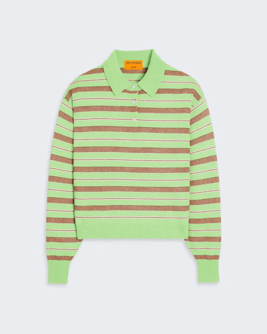 Collegiate Stripe Polo in Mint Combo