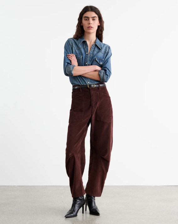 Nili Lotan Shon Corduroy Pant in Oxblood