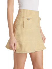 Yellow Textured Knit Skirt