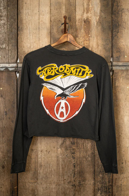 Aerosmith Crop Long Sleeve in Coal Pigment