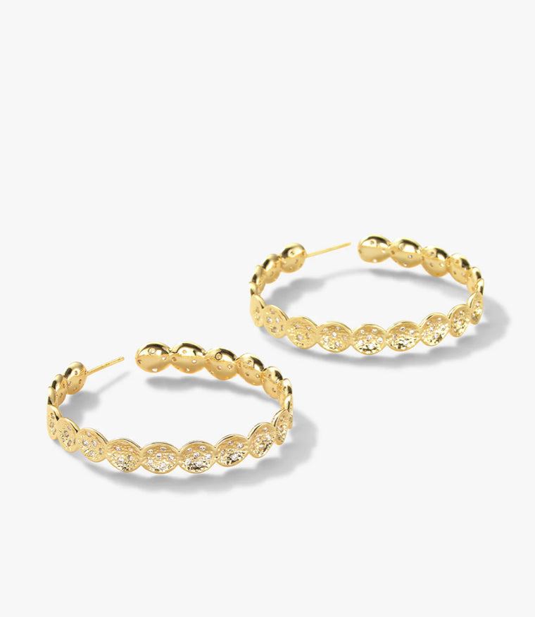 Sabina Infinity Pod Pave Hoops in Gold/White Diamondettes