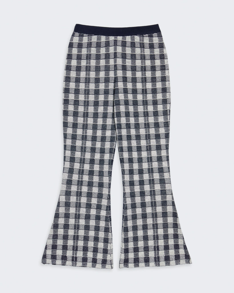 Gingham Flare Pant in Midnight Combo