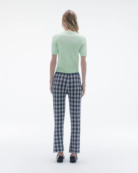 Gingham Flare Pant in Midnight Combo