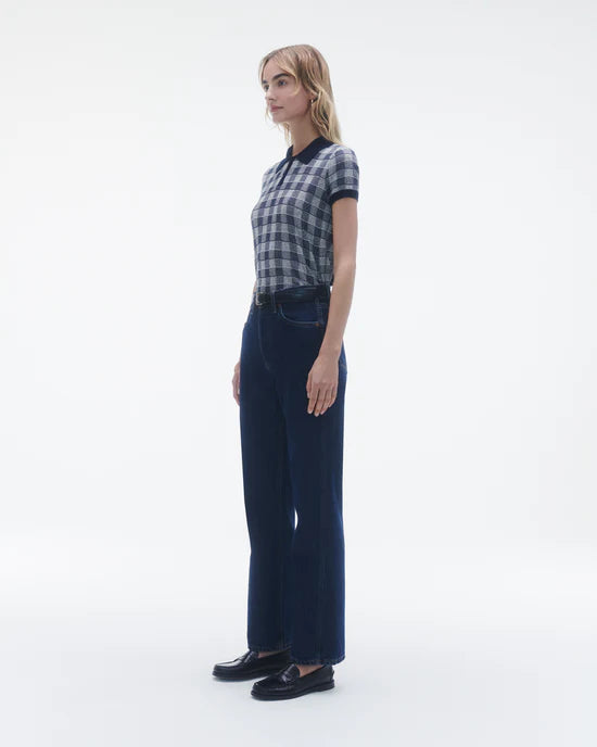 Gingham Shrunken Polo in Midnight Combo