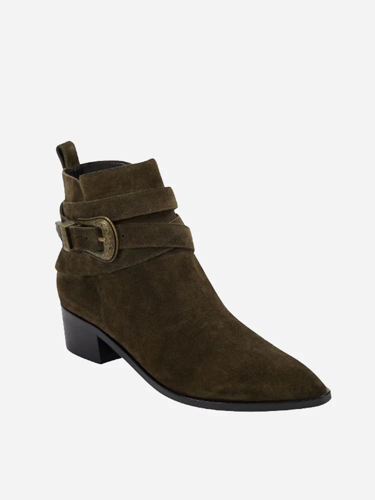 Yandi Boot in Dark Green Suede