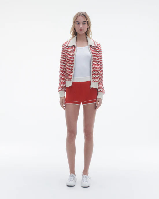 Kirby Crochet Jacket in Cherry Combo