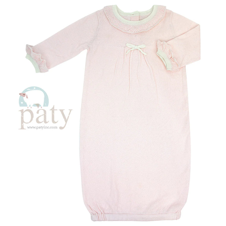 Lightweight Feather Knit Gown in Pink