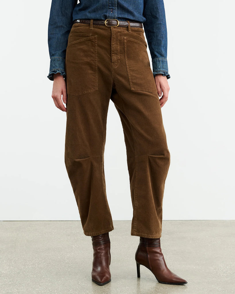 Nili Lotan Shon Corduroy Pant in Cigar Brown