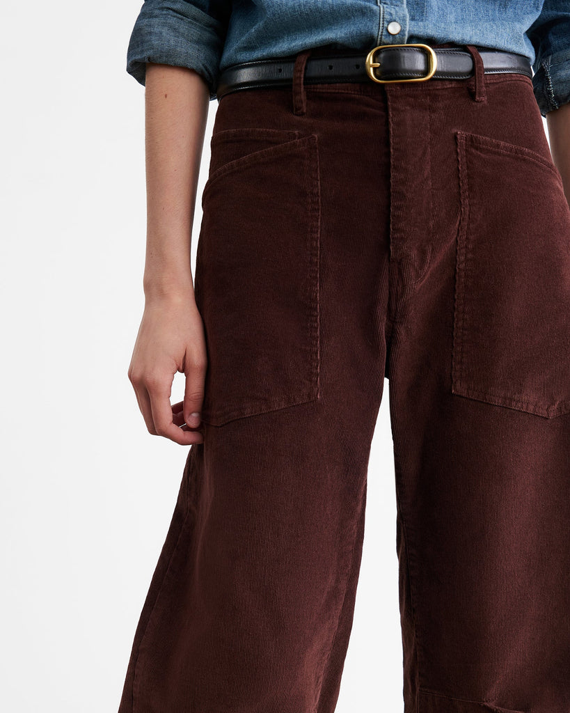 Nili Lotan Shon Corduroy Pant in Oxblood