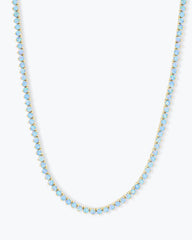 Not Your Basic Blue Opal Tennis Necklace 16"