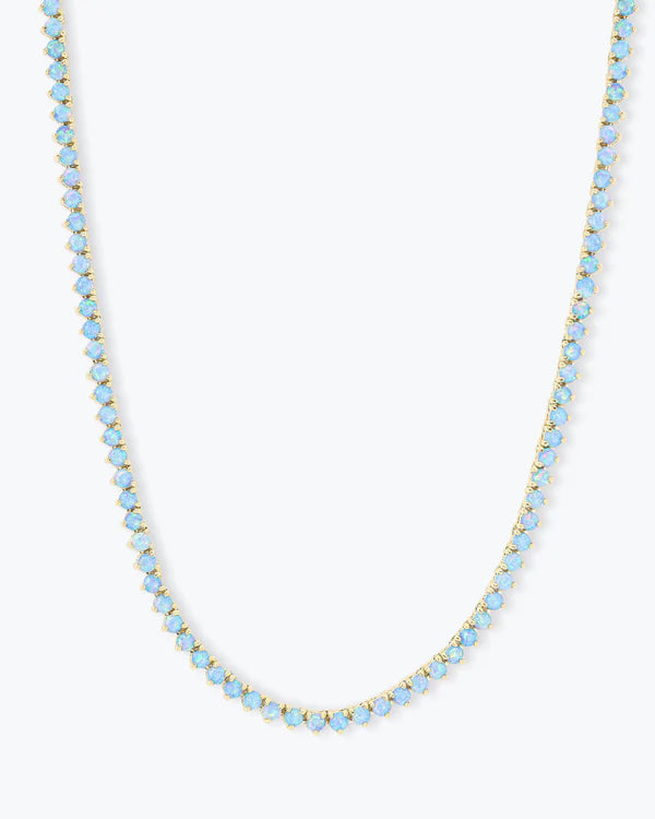 Not Your Basic Blue Opal Tennis Necklace 16