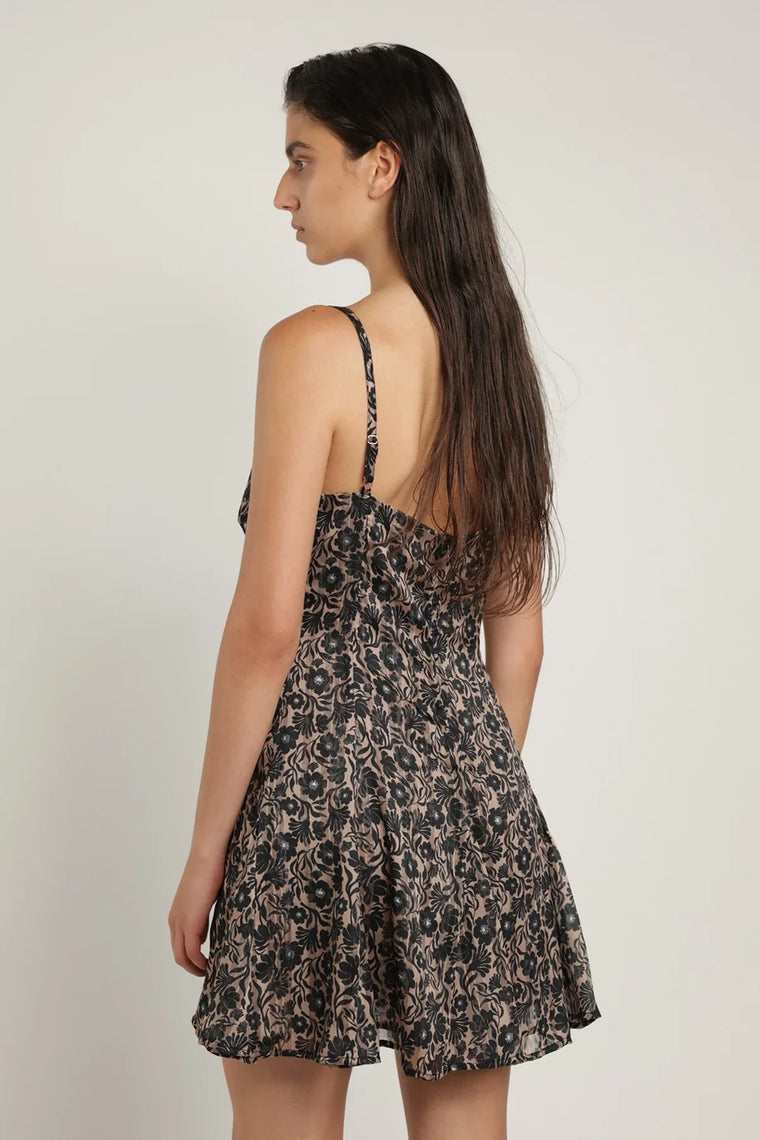 Frissia Dress in Black Print