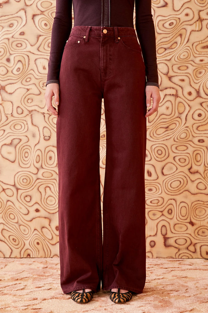 The Willow Jean in Claret Wash