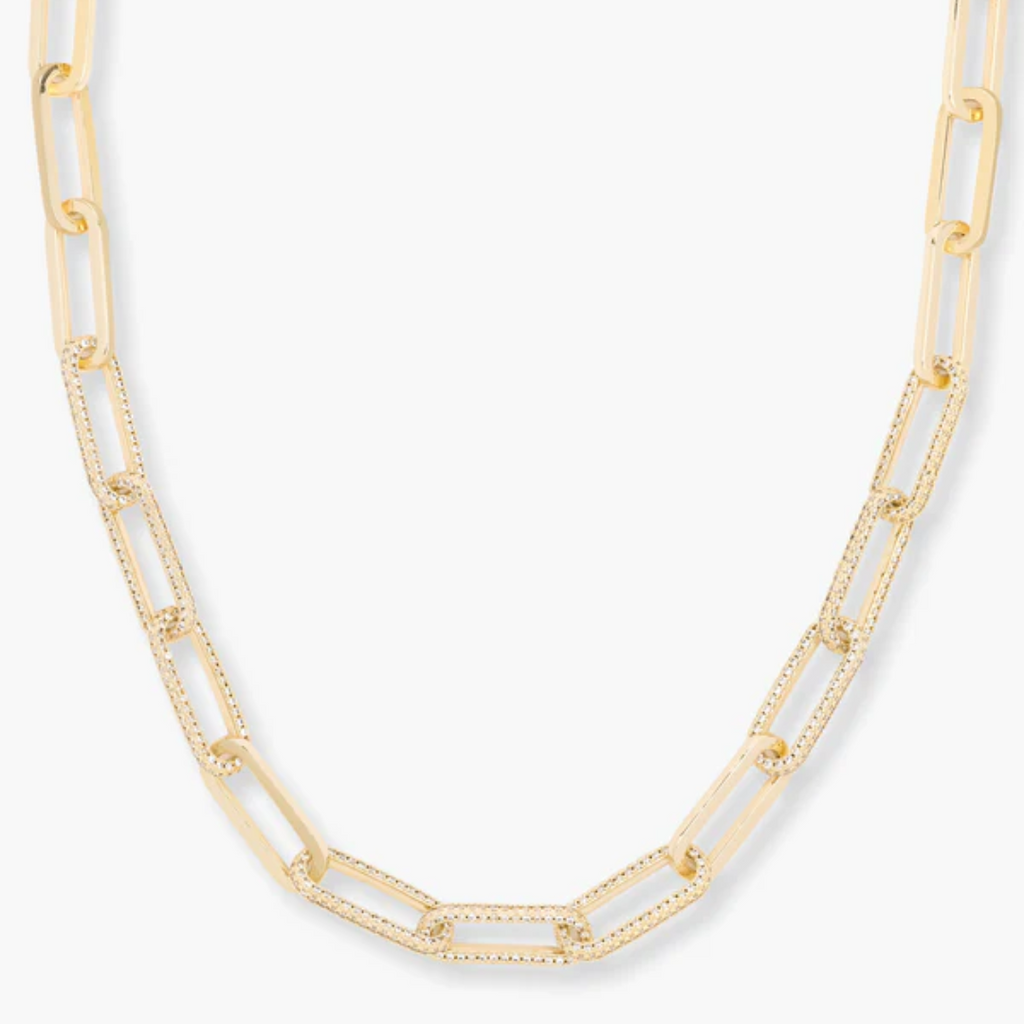 Carrie Pavé  Chain Necklace in Gold