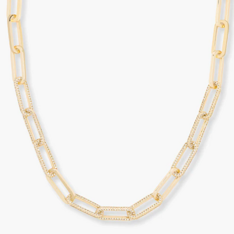 Carrie Pavé  Chain Necklace in Gold