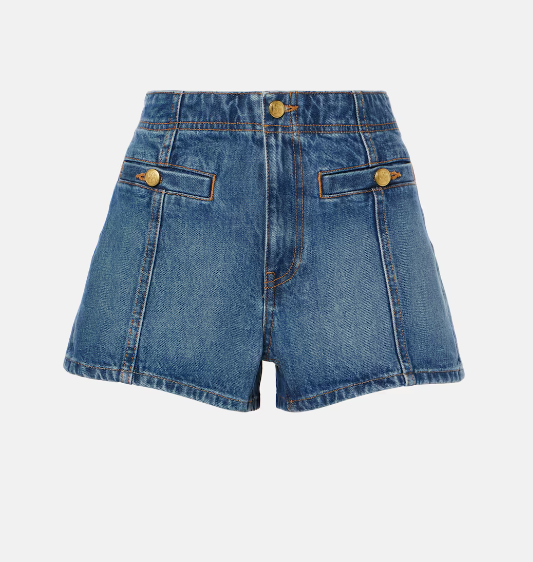 The Camille Short in Danube Medium Indigo Wash