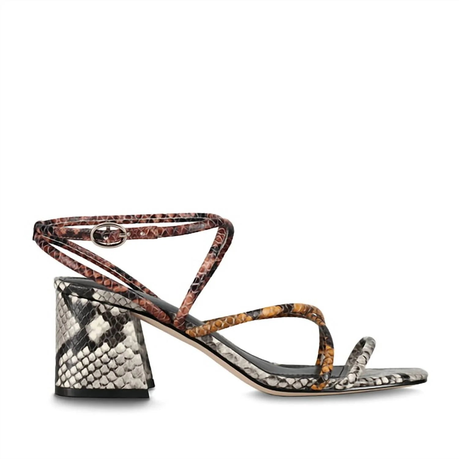 Nakitia Heeled Sandal in Black Multi Texture