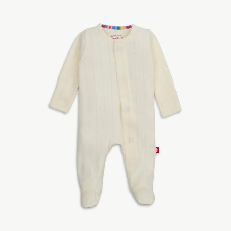 love lines tofu organic cotton pointelle magnetic footie