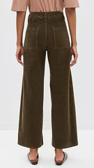 Nili Lotan Megan Corduroy Pant in Dark Umber