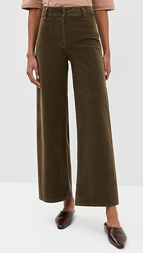 Nili Lotan Megan Corduroy Pant in Dark Umber