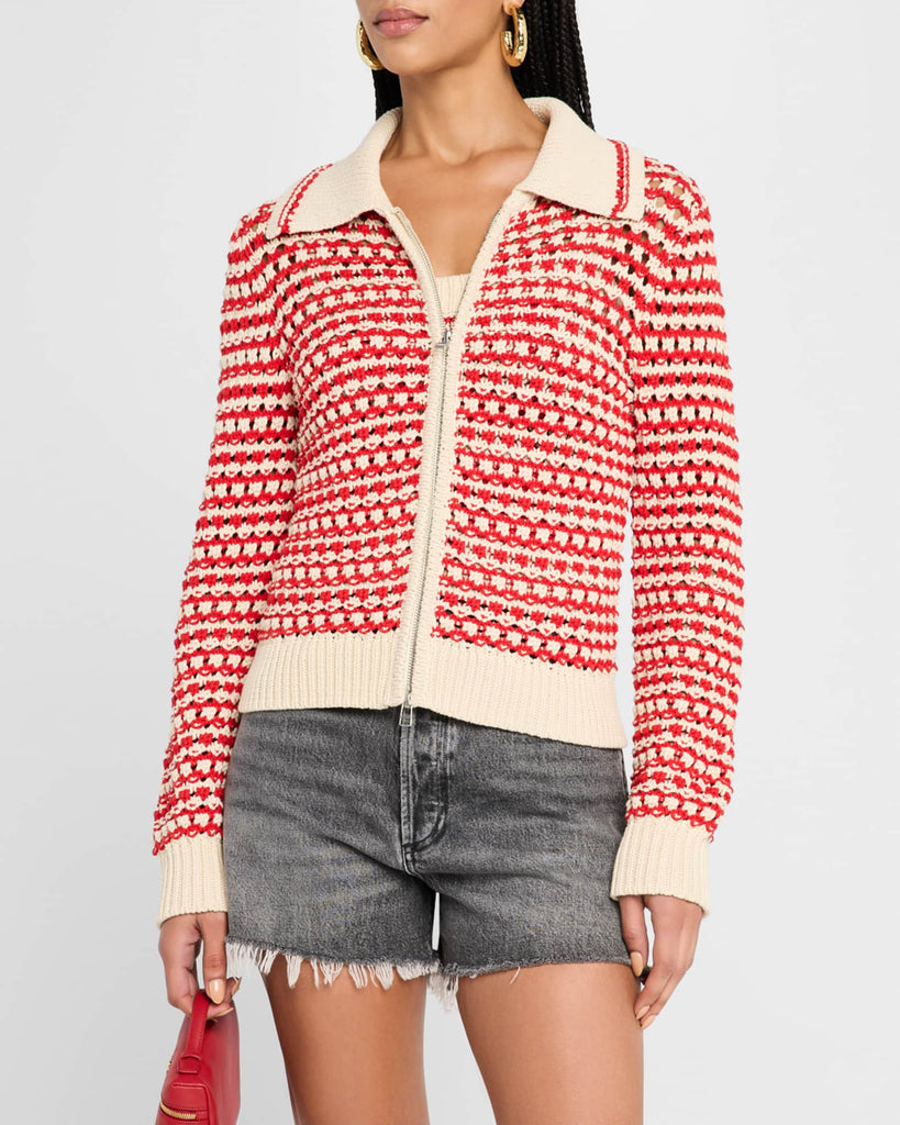 Kirby Crochet Jacket in Cherry Combo