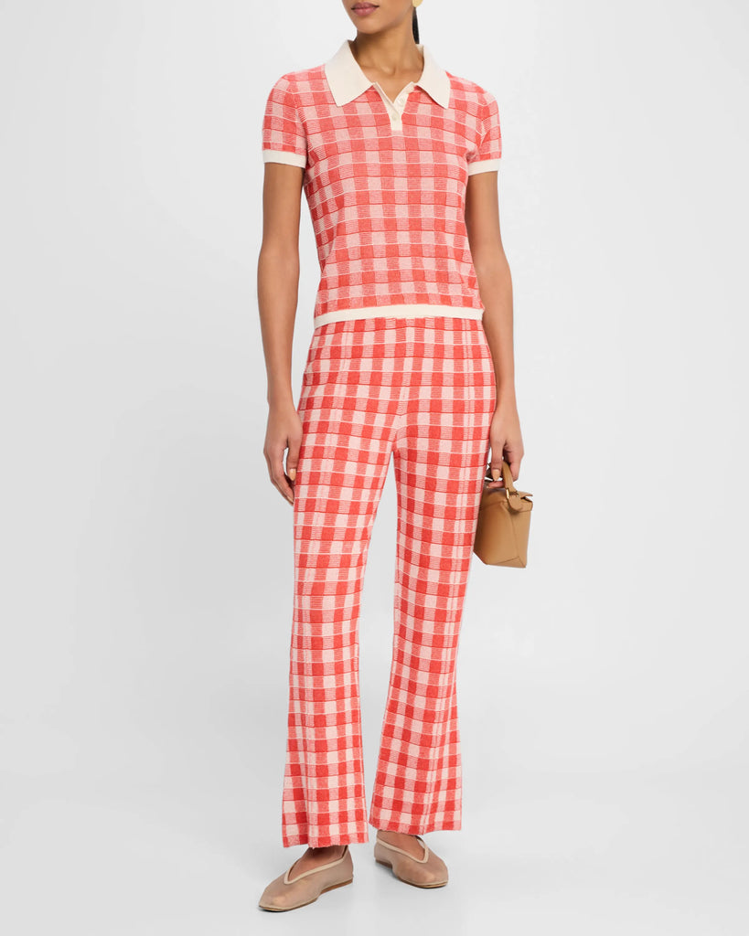 Gingham Shrunken Polo in Cherry Combo