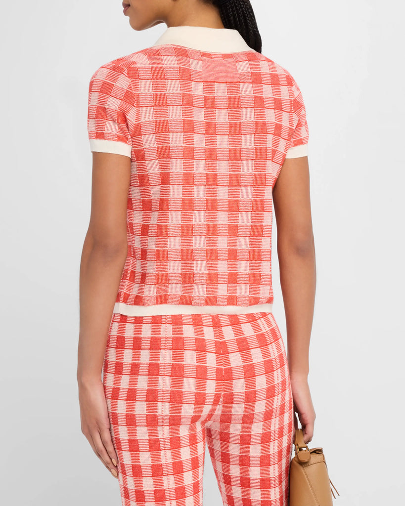 Gingham Shrunken Polo in Cherry Combo